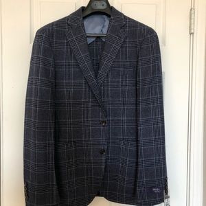 Ibiza Azure Blue Plaid Sport Coat